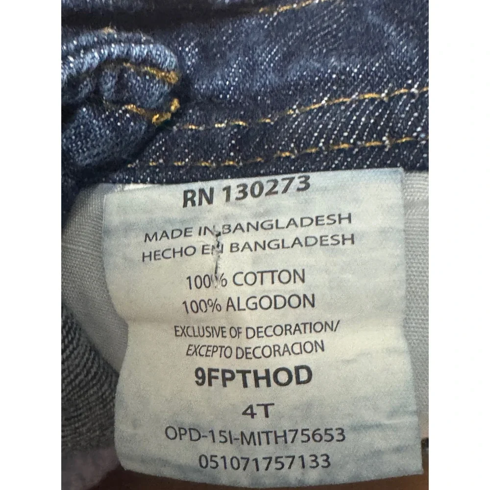 Wrangler Jeans Co Toddler Boys Dark Wash Denim Carpenter Bib Overalls 4T 9FPTHOD